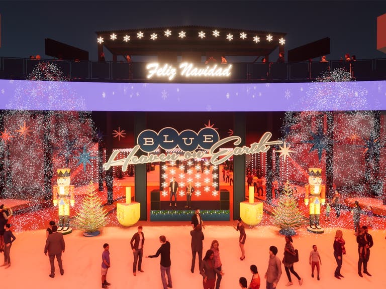 Rendering of Dodgers Holiday Festival Town Square
